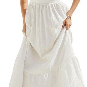 Women's Cotton Maxi Dress Adjustable Spaghetti Strap Casual Beachwear